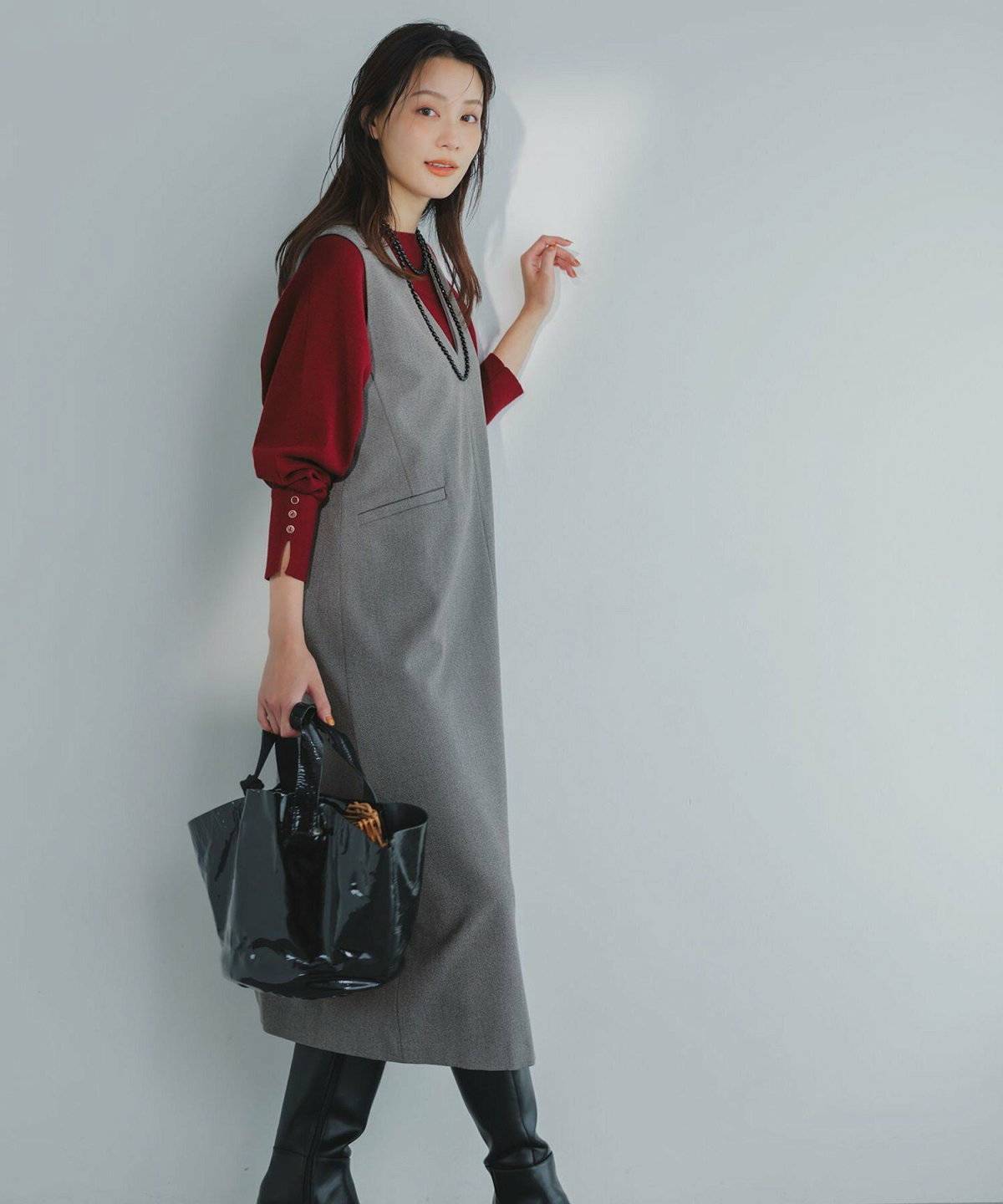 グレーのジャンスカコーデ