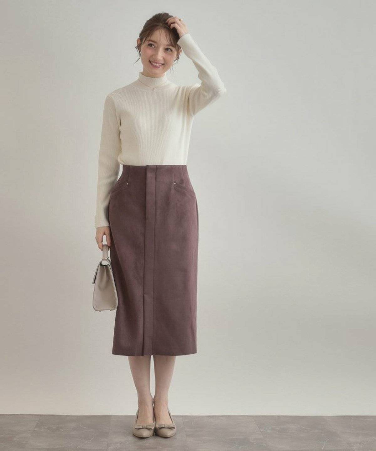 膝丈スカート コーデ