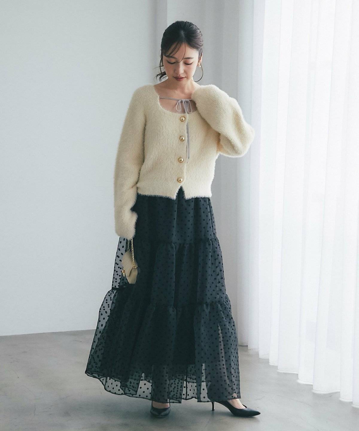 ニットを使ったコーデ