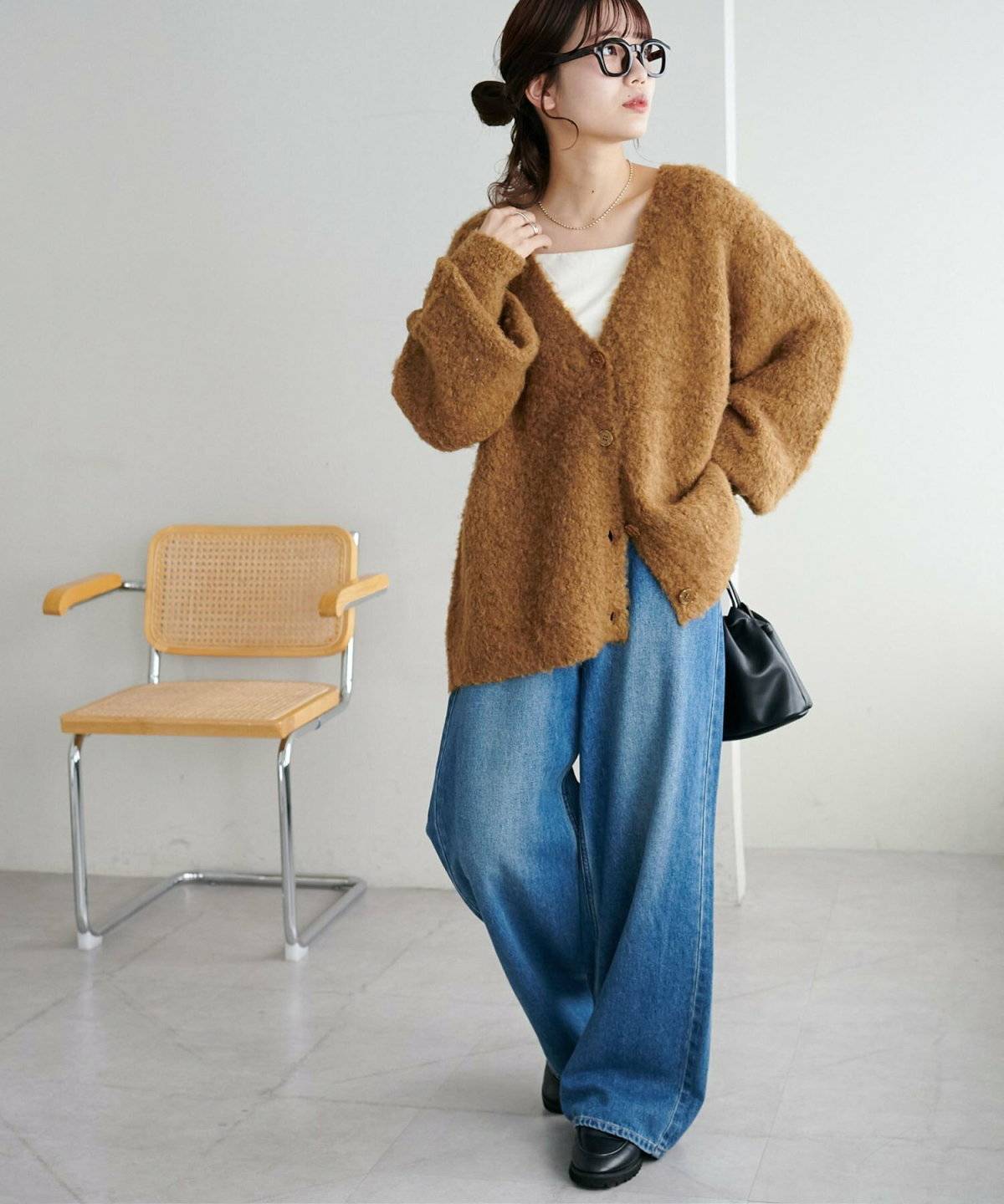 もこもこアウターを使ったコーデ