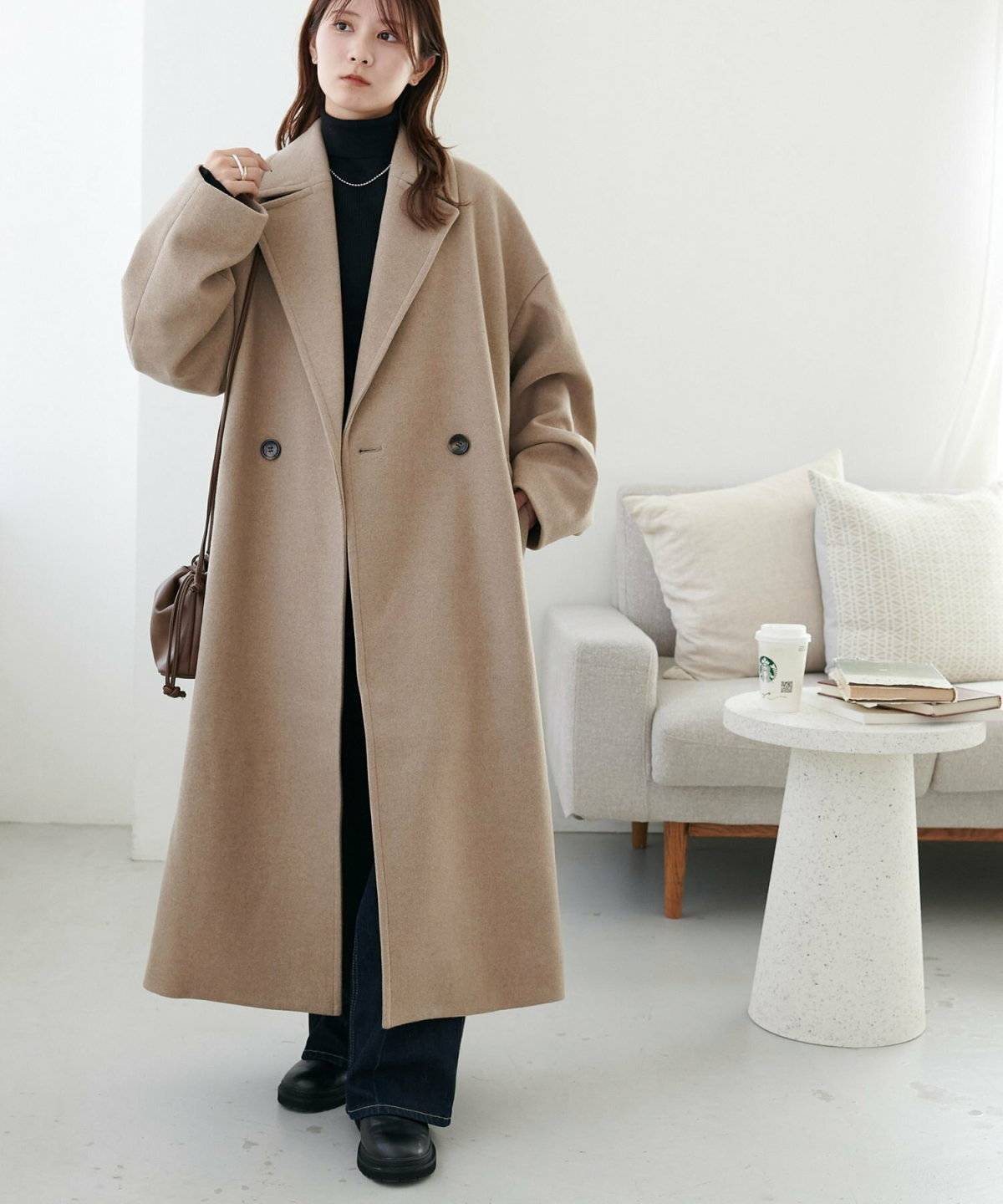 ロングコートコーデ