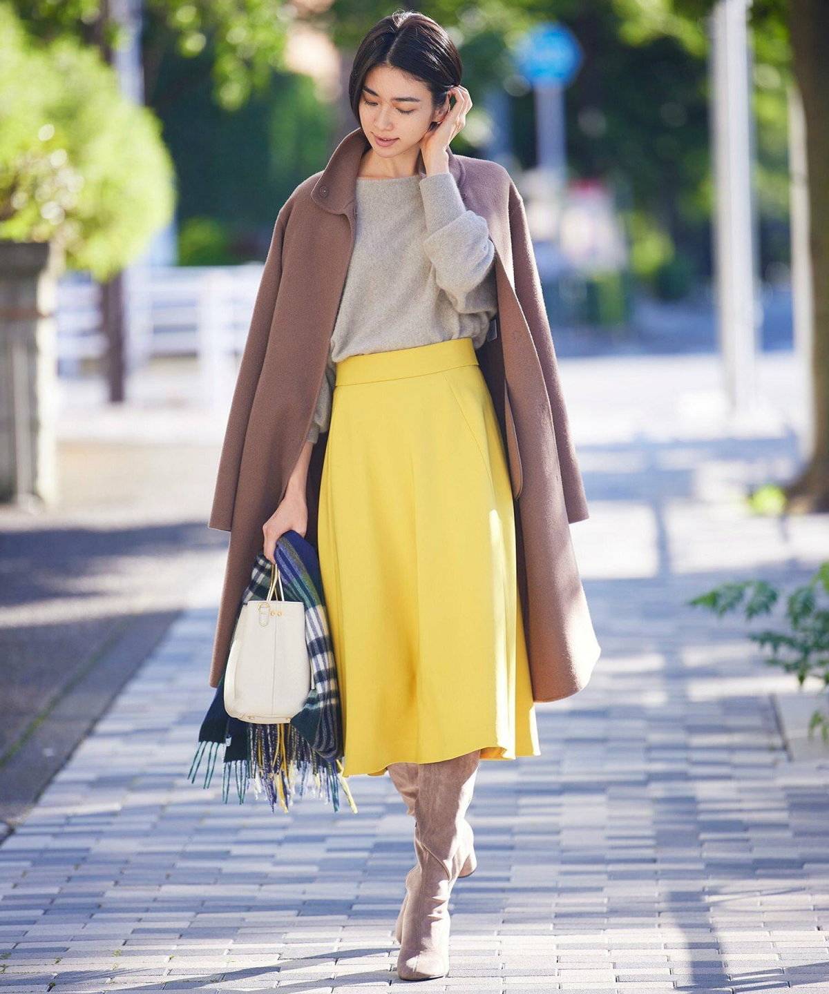 ロングコートを合わせたコーデ