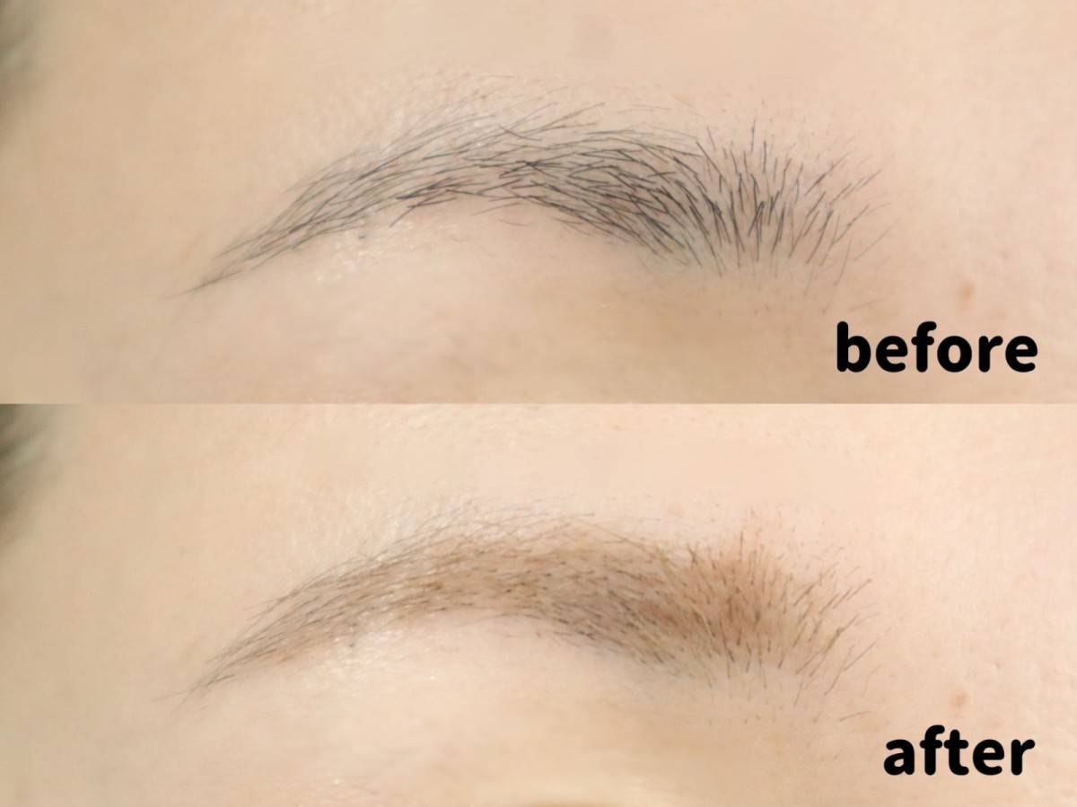 rom&nd「ハンオールブロウカラ 」を実際に使ったビフォーアフター