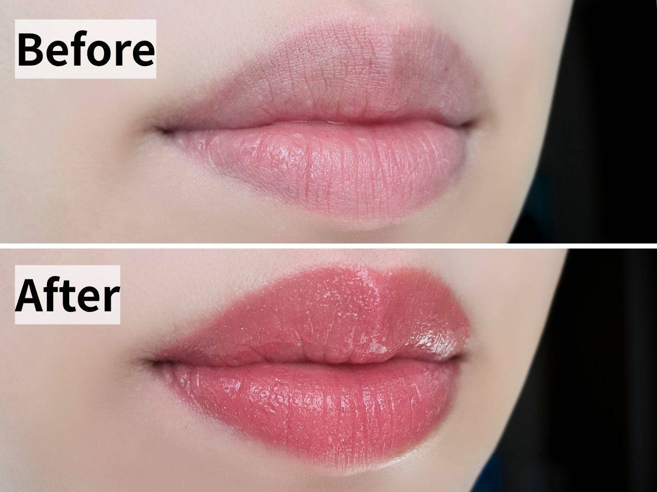 up2me(アップトゥーミー) ハグマイリップ カラーロックプランパー 107 バニーパーティーのビフォーアフター比較画像