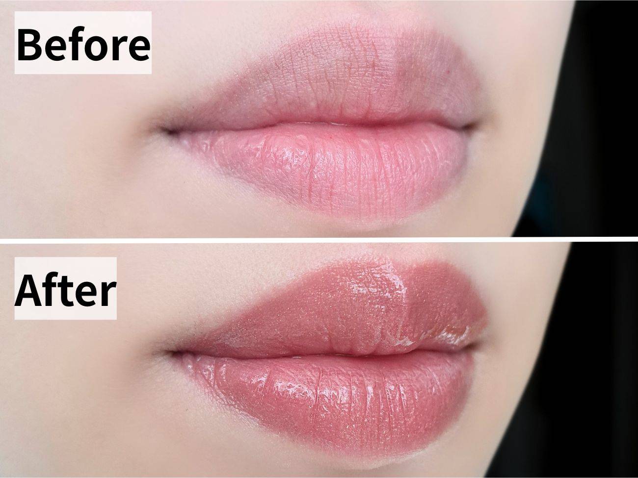 up2me(アップトゥミー) ハグマイリップ カラーロックプランパー 108 キスアンドチアーズのビフォーアフター比較画像