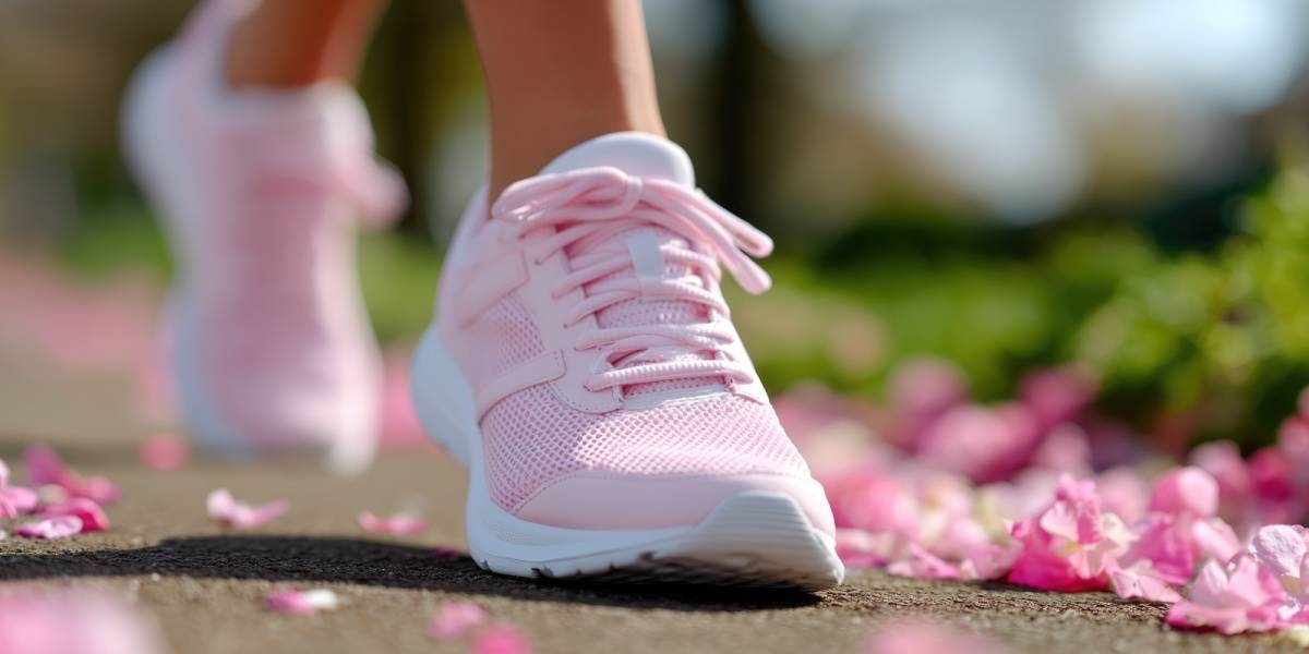 ピンクのスニーカー