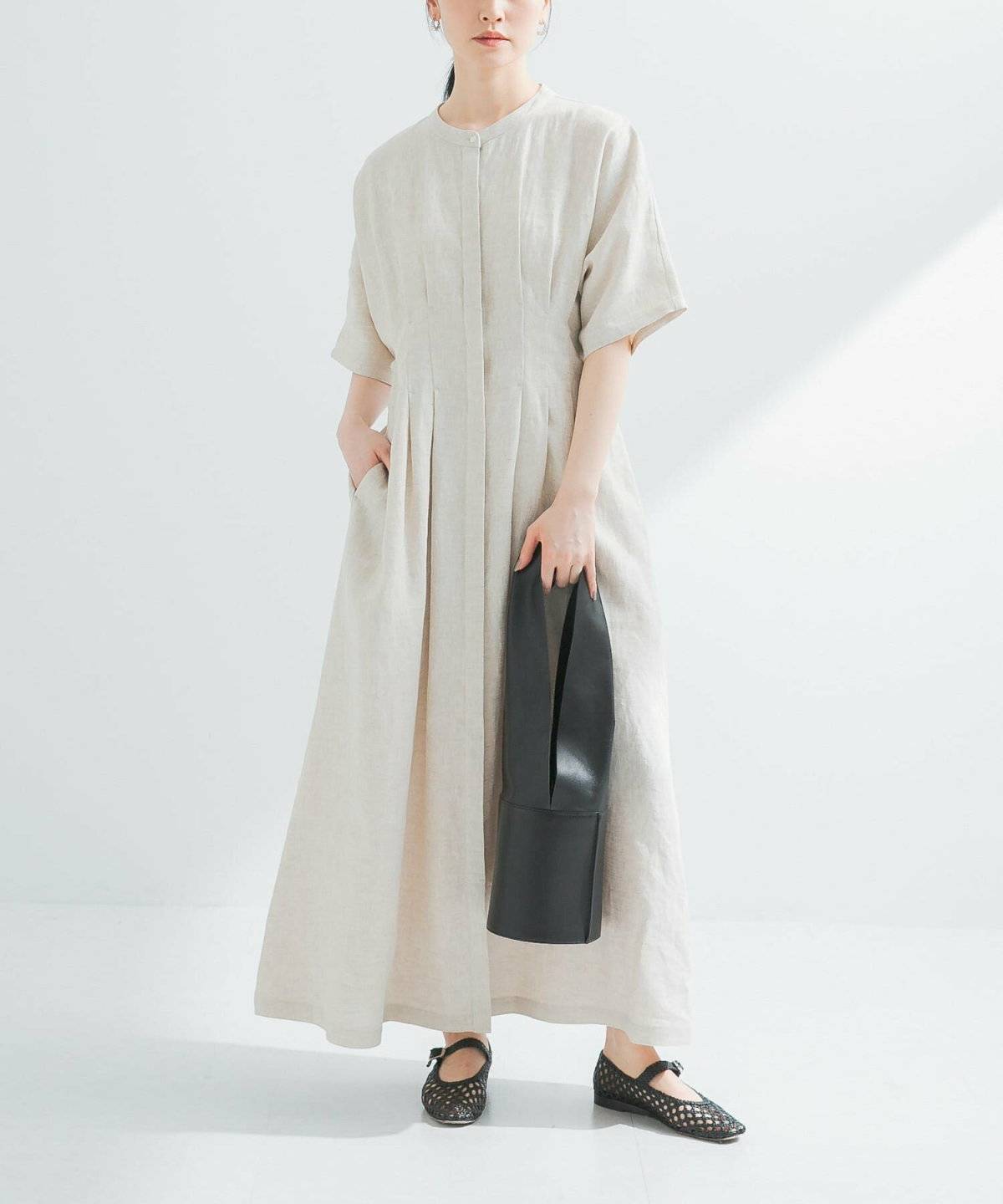 爽やかリネンのワンピース
