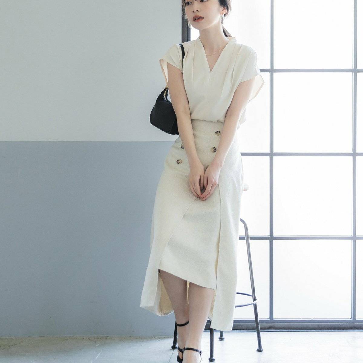 ブラウスとスカートのコーデ