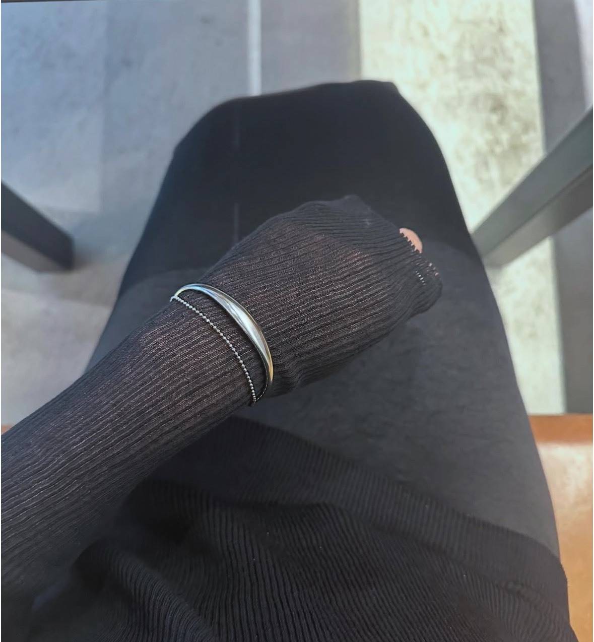 カットボールチェーン&バングルのブレスレット