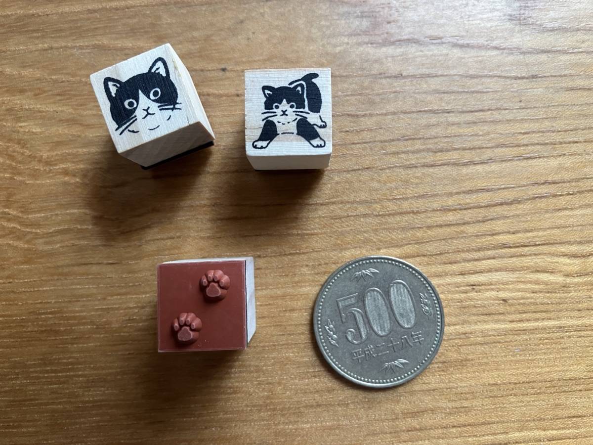 セリアのLJP ラバースタンプ 3P ネコ