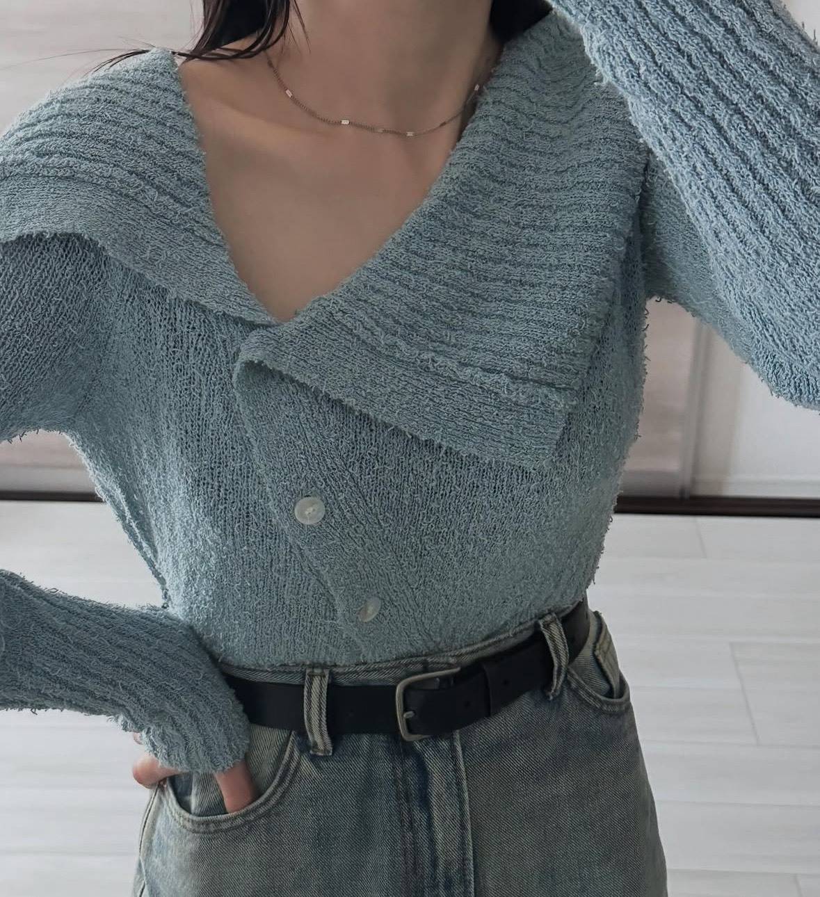 ブルーニット着画