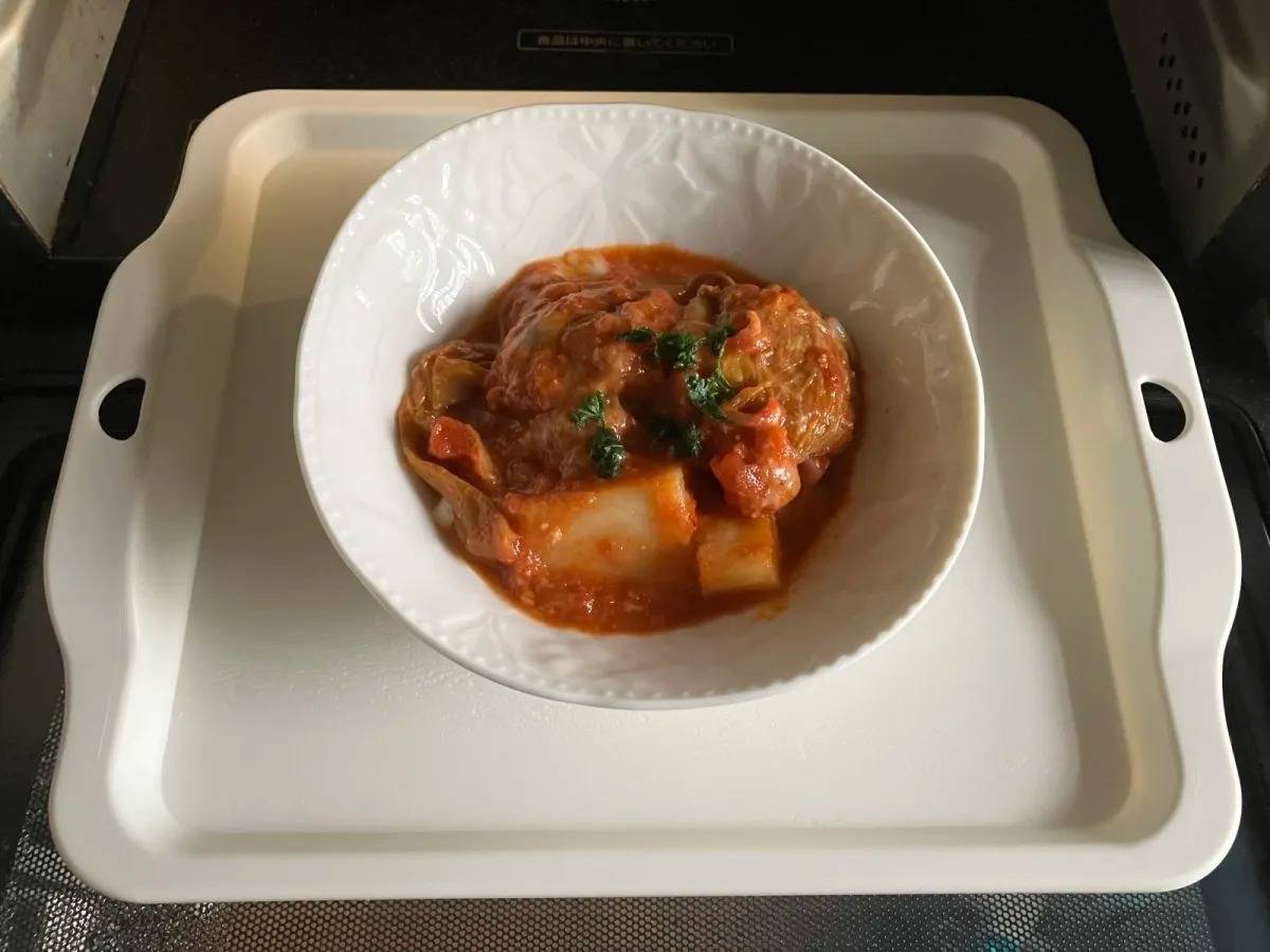 DAISO(ダイソー)：電子レンジで使えるトレー(ホワイト)