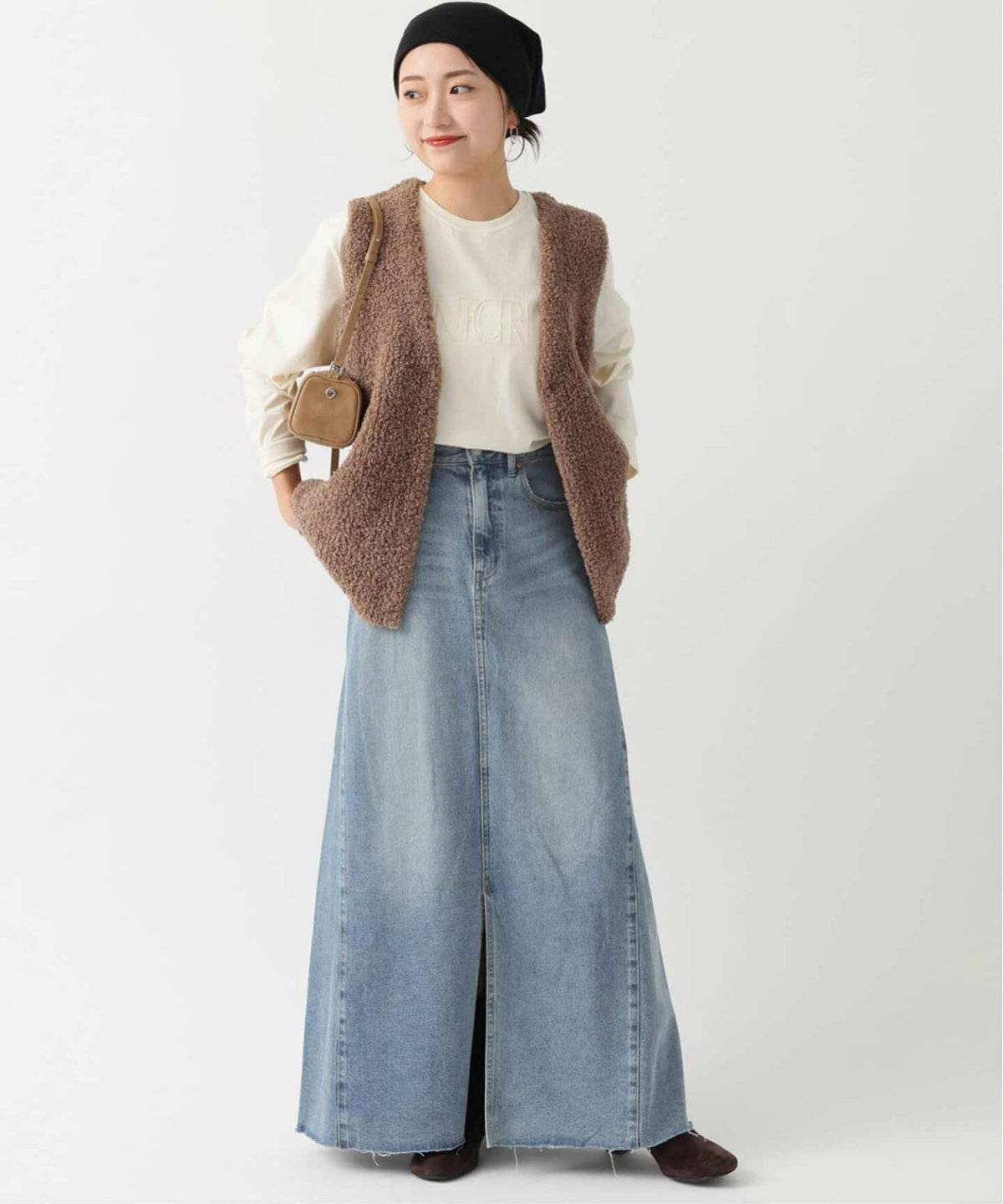 デニムスカートコーデ