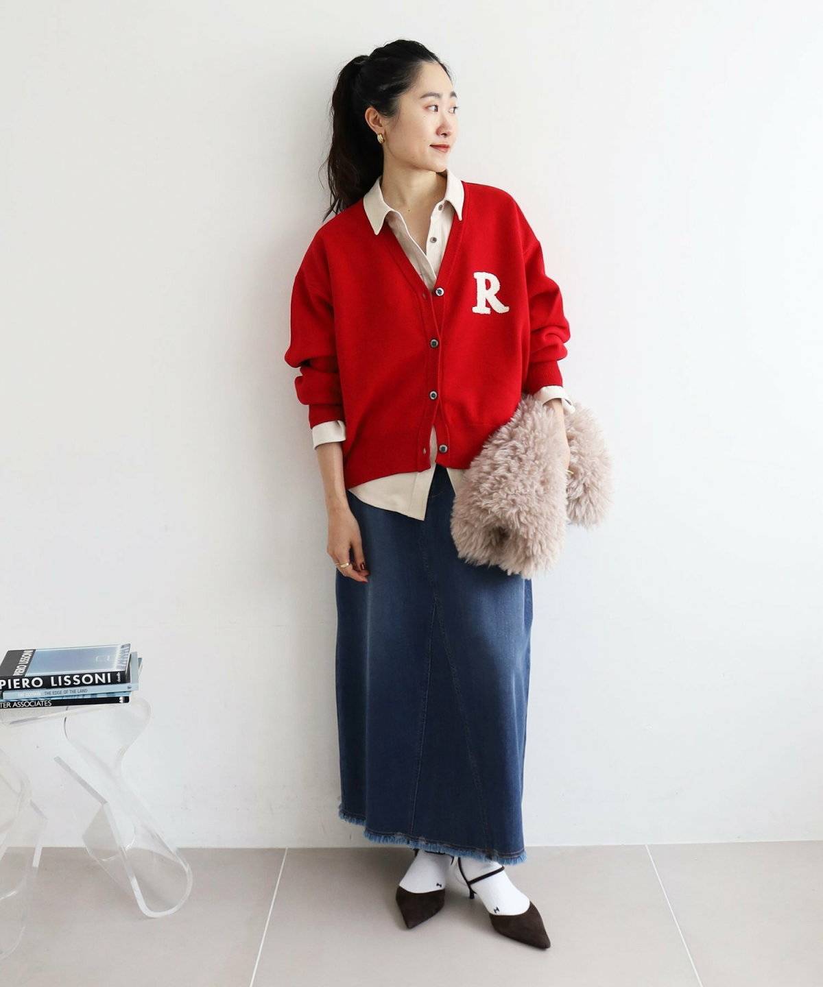 デニムスカートコーデ