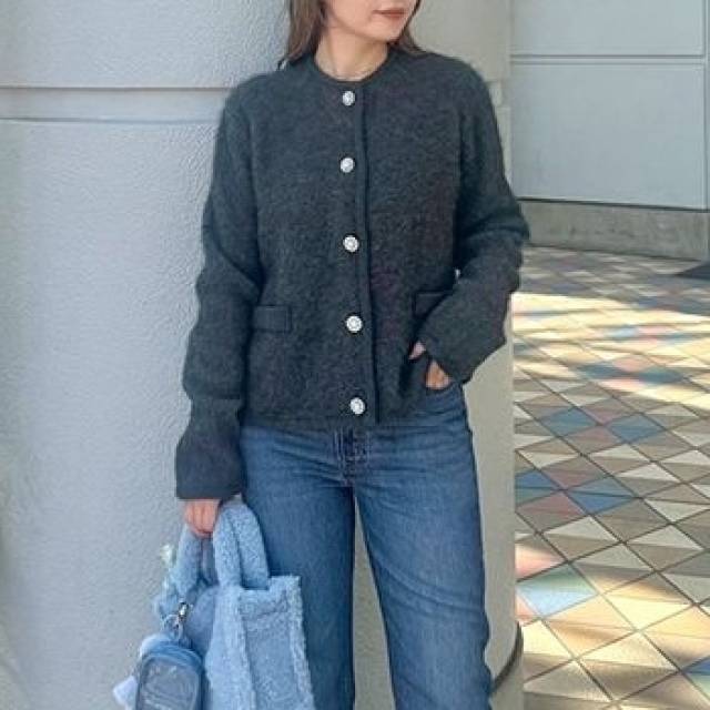 Mila Owen アルパカニットシャギーカーデジャケット