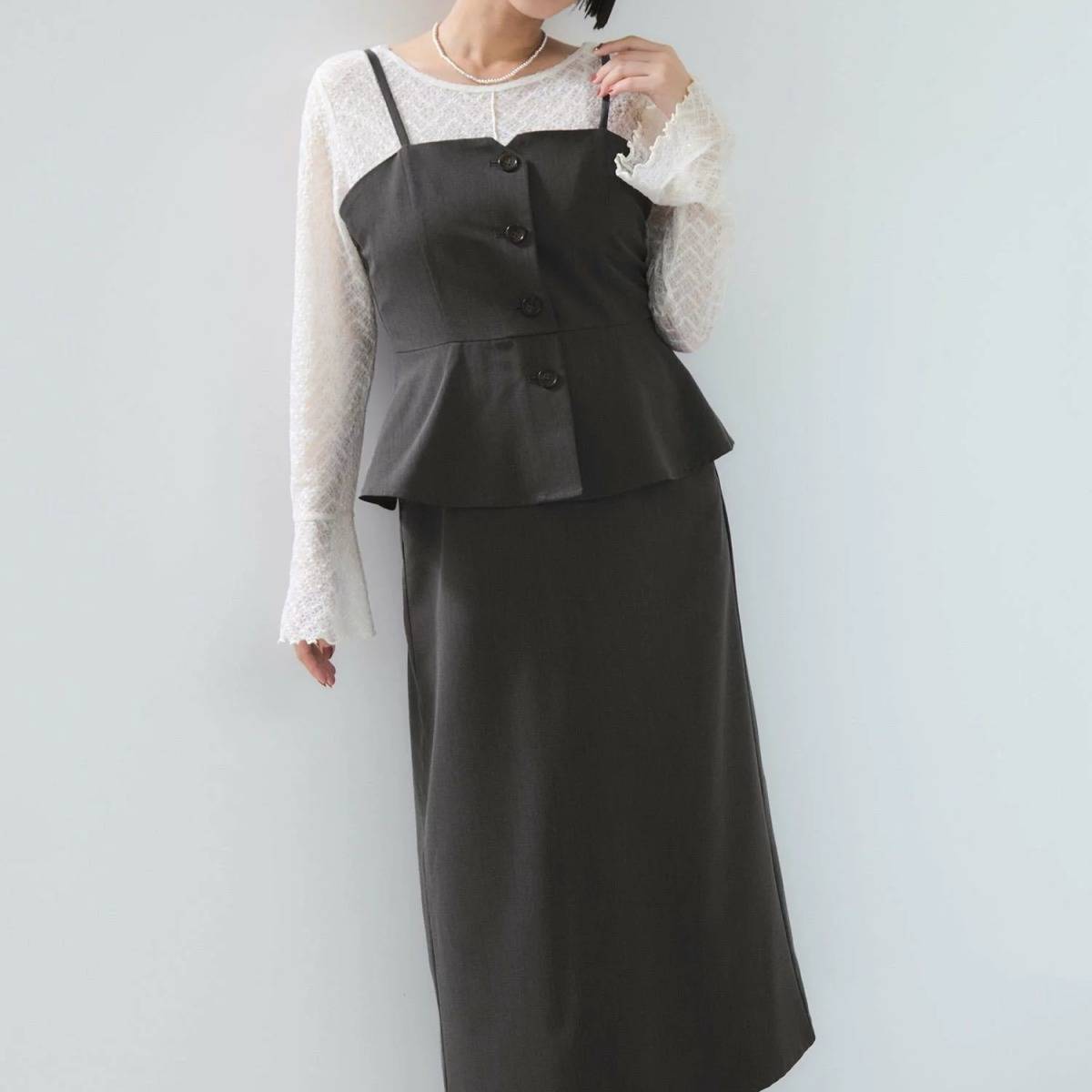 VIS ビスチェドッキングライクキャミワンピース