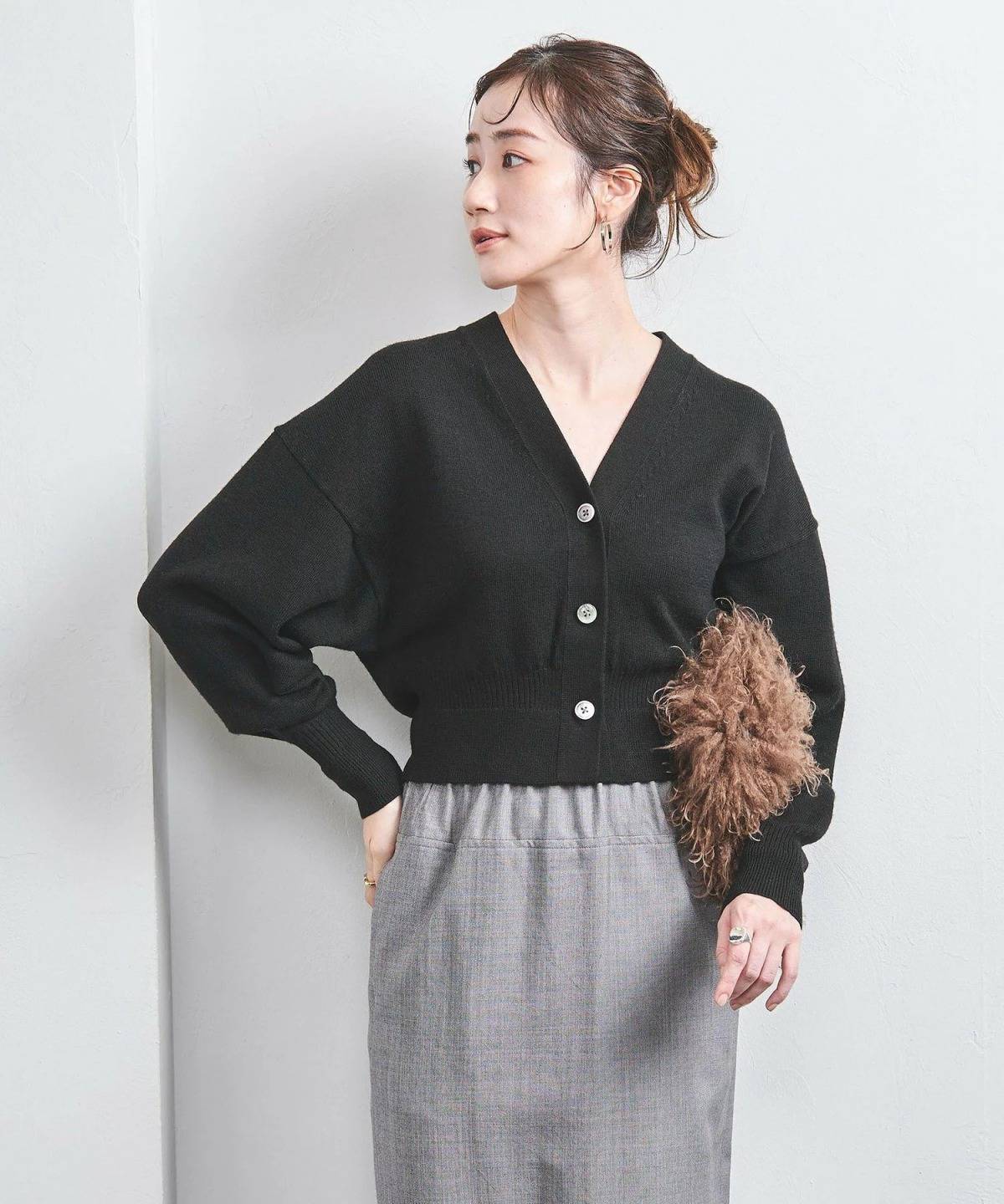 UNITED ARROWS LTD. OUTLET ウール ショート Vネックカーディガン