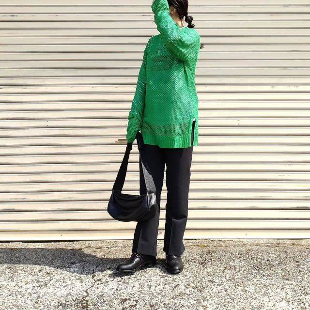 サイドスリットが入ったロングニットが最強♡