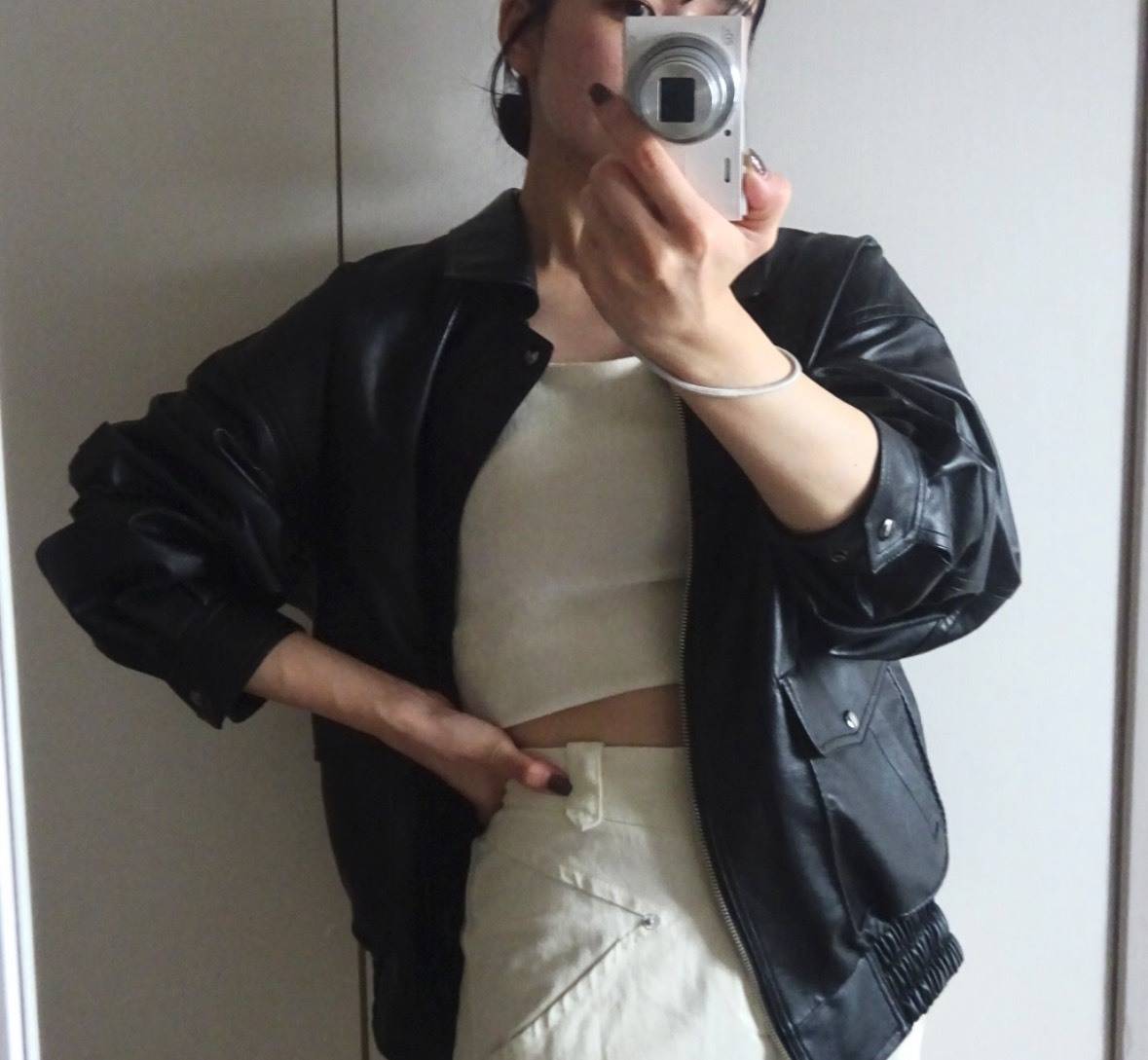 レザーアウターコーデ