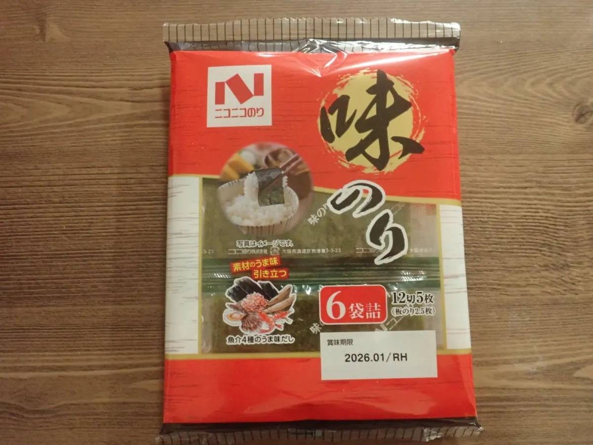 DAISO(ダイソー)：ニコニコのり 味のり 6束