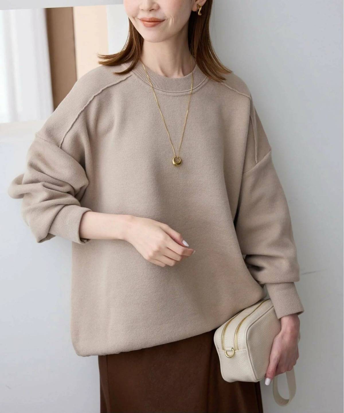 SLOBE IENA オーバーサイズ スウェットライクニット