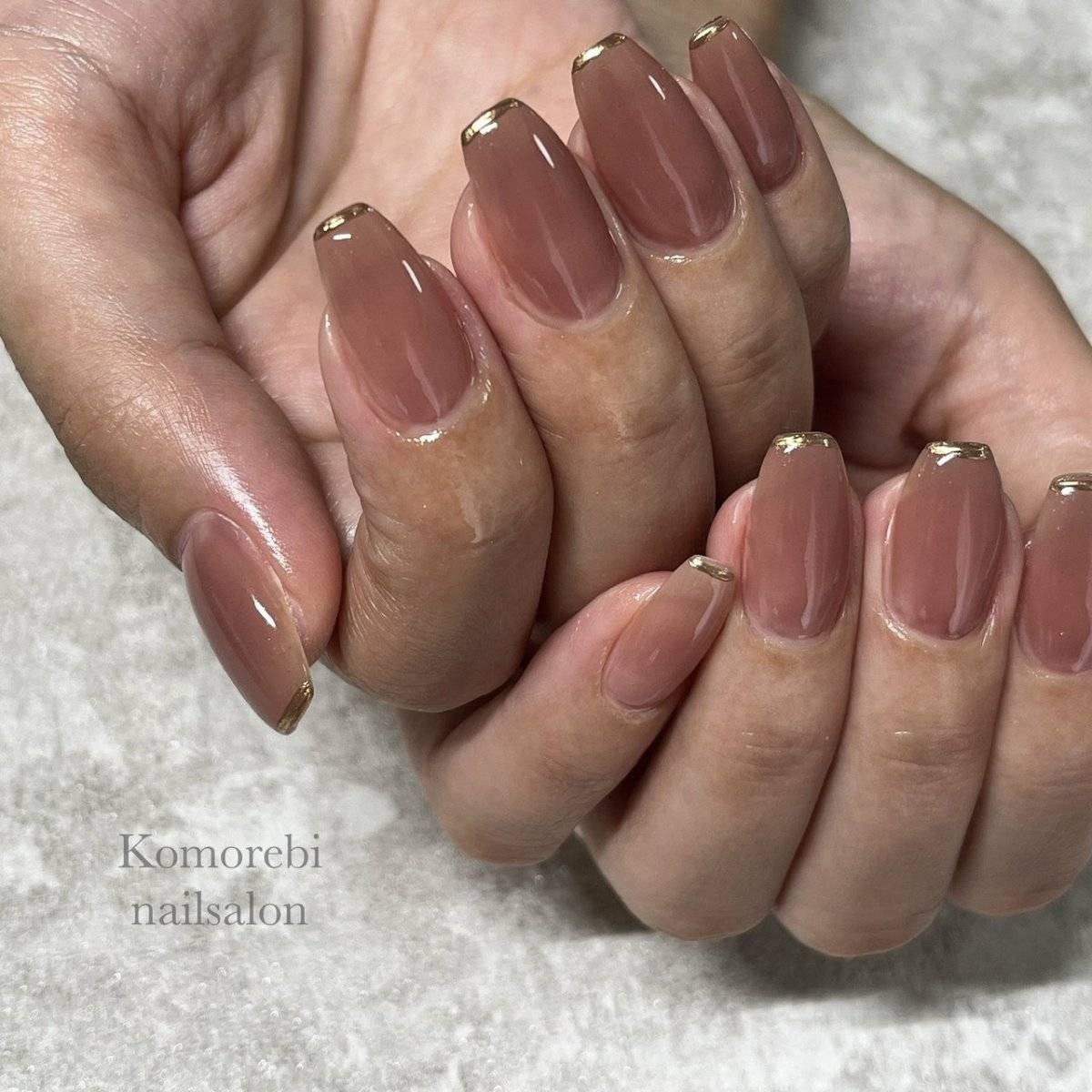 ピンクブラウンネイル