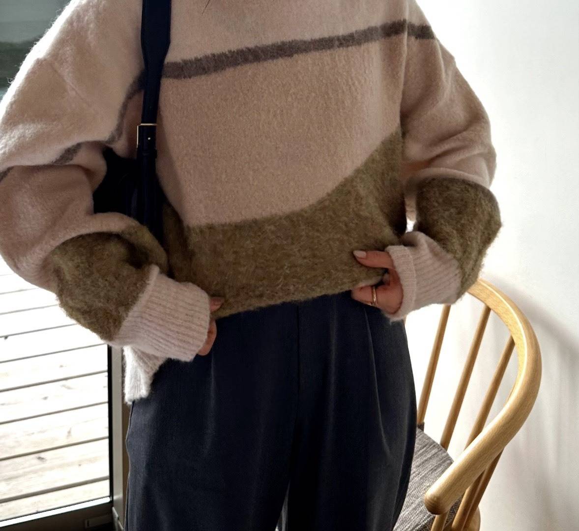 グラデーションインターシャ起毛ニット