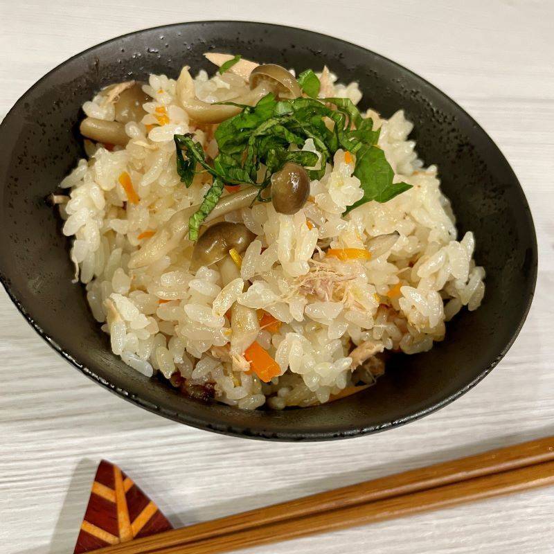 いなば公式の「ツナときのこの炊き込みごはん」のレシピ
