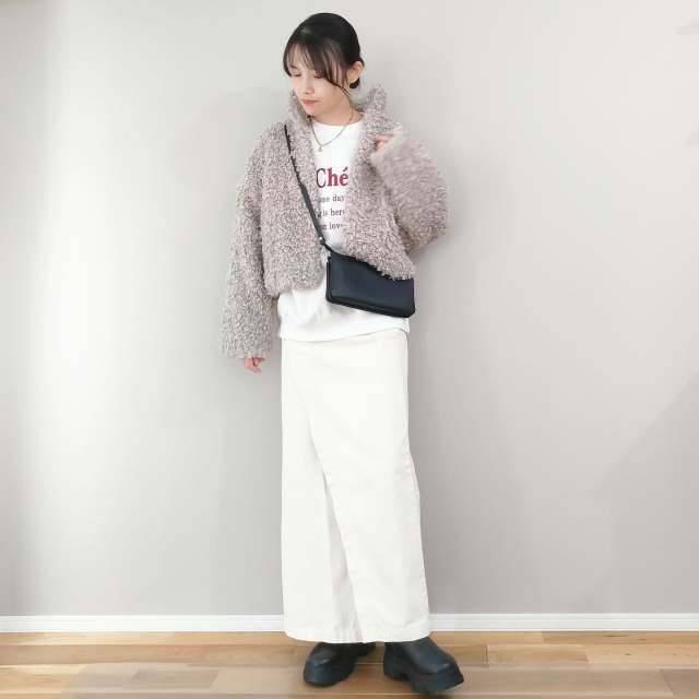 ボアジャケットを羽織る♡