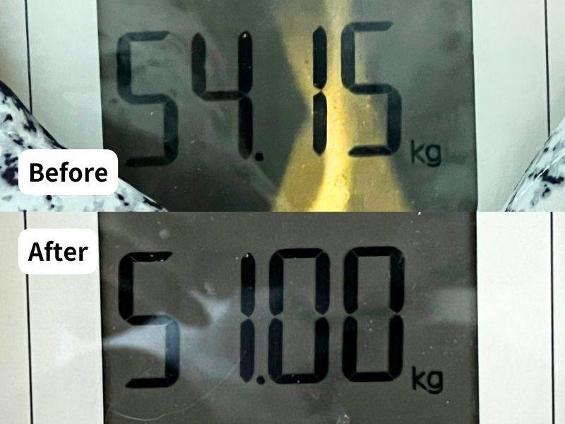 4MOONダイエット(1ヶ月ウェルネスチャレンジ)体重