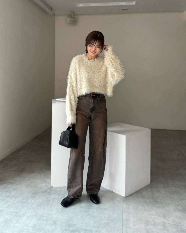 シャギーニットを合わせる♪