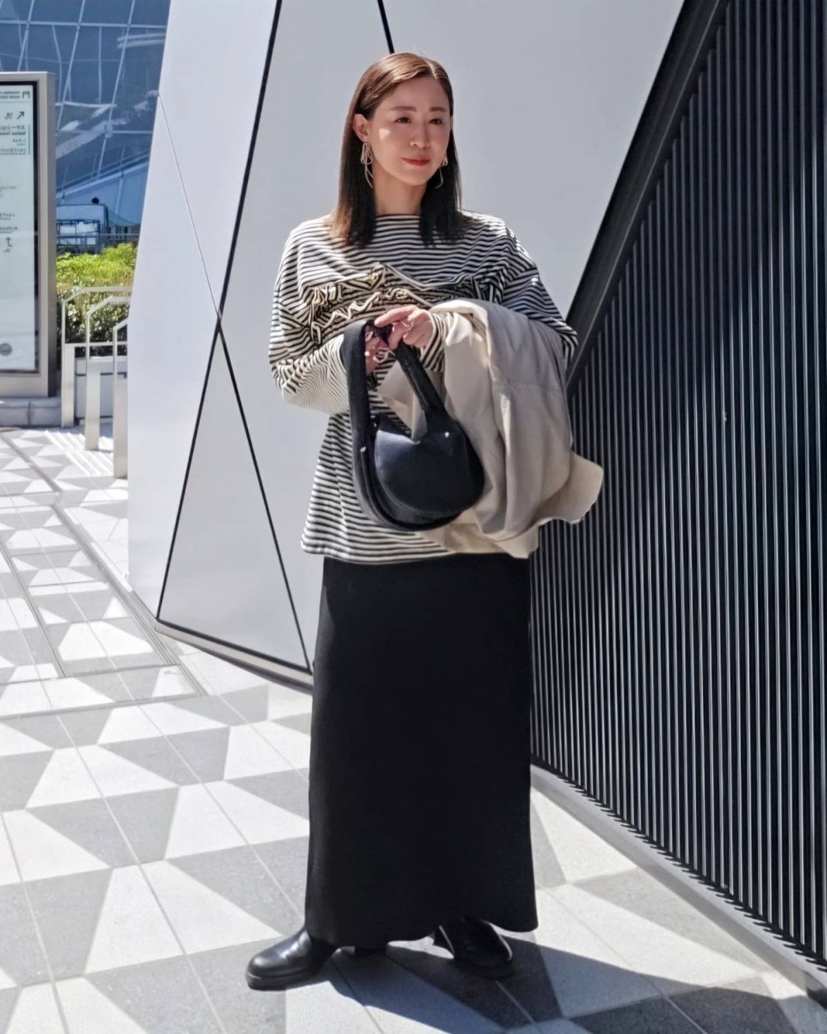 ボーダー柄トップスを主役にする♪