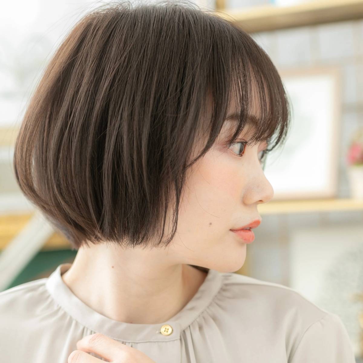 自然にまとまる丸みボブ