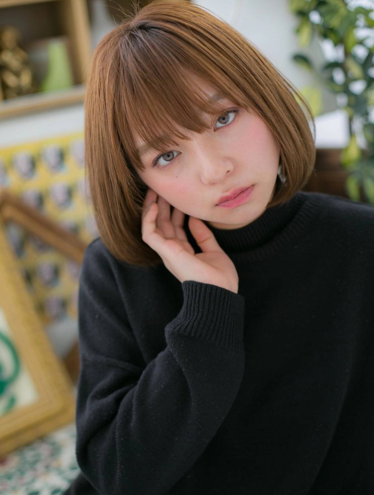 シンプル前下がりボブ