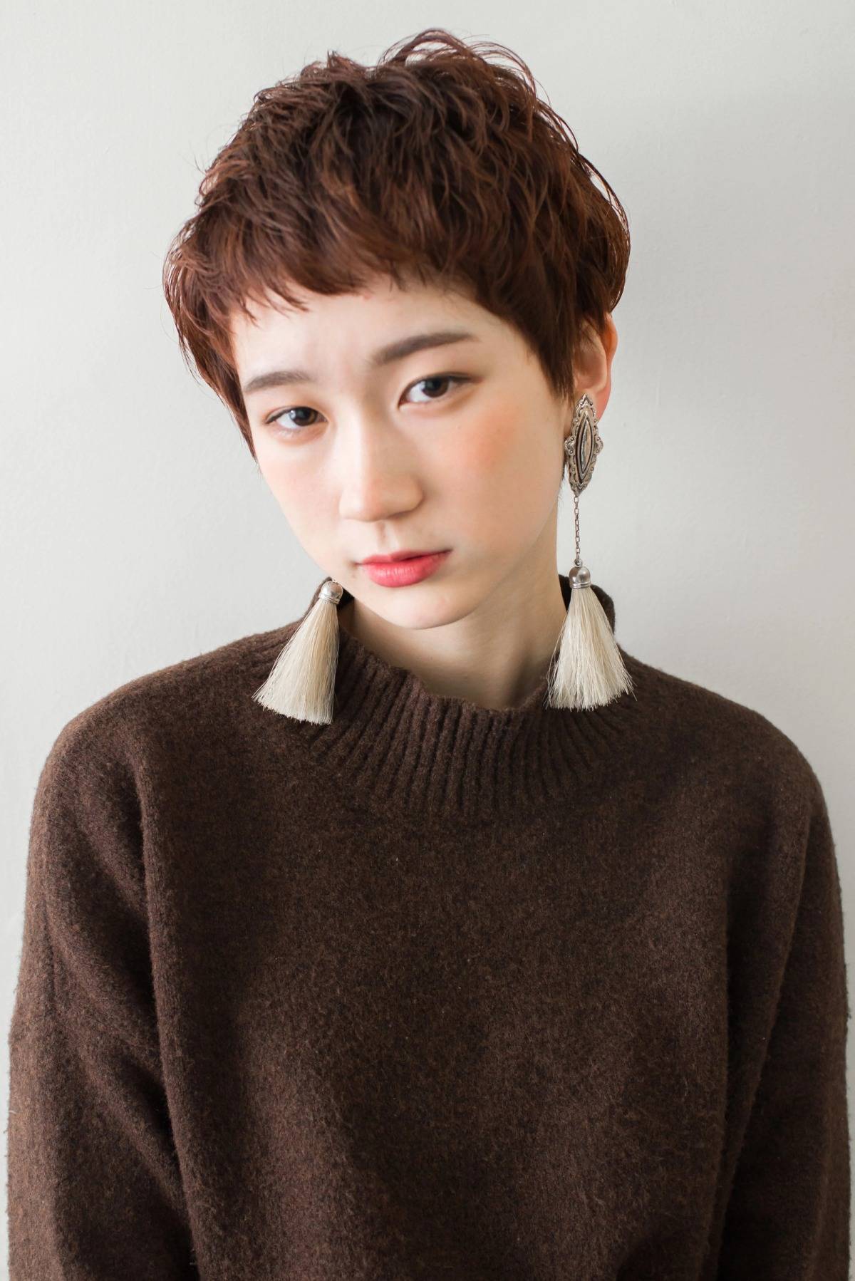 オレンジブラウンのベリーショート