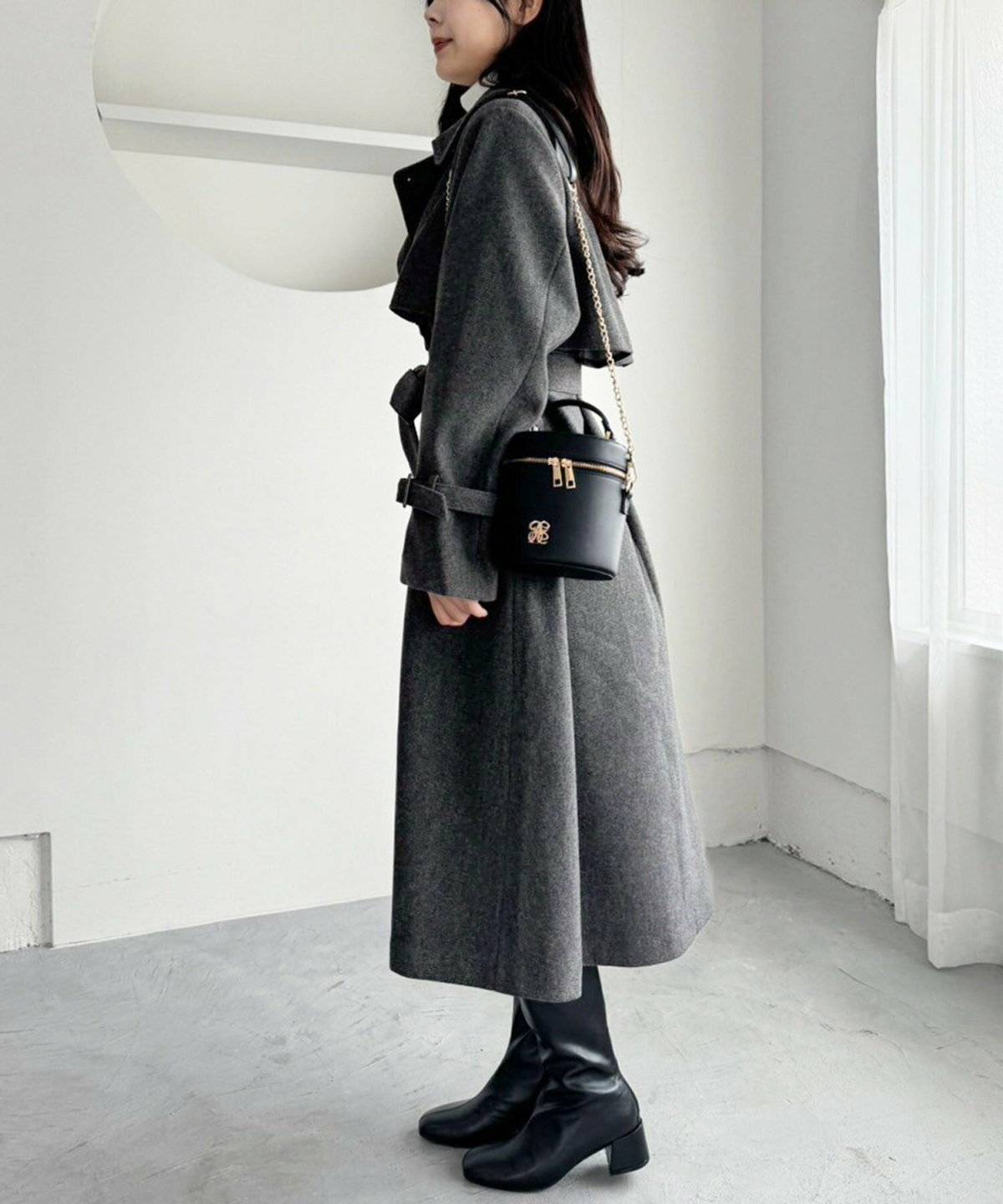 ロングコートコーデ