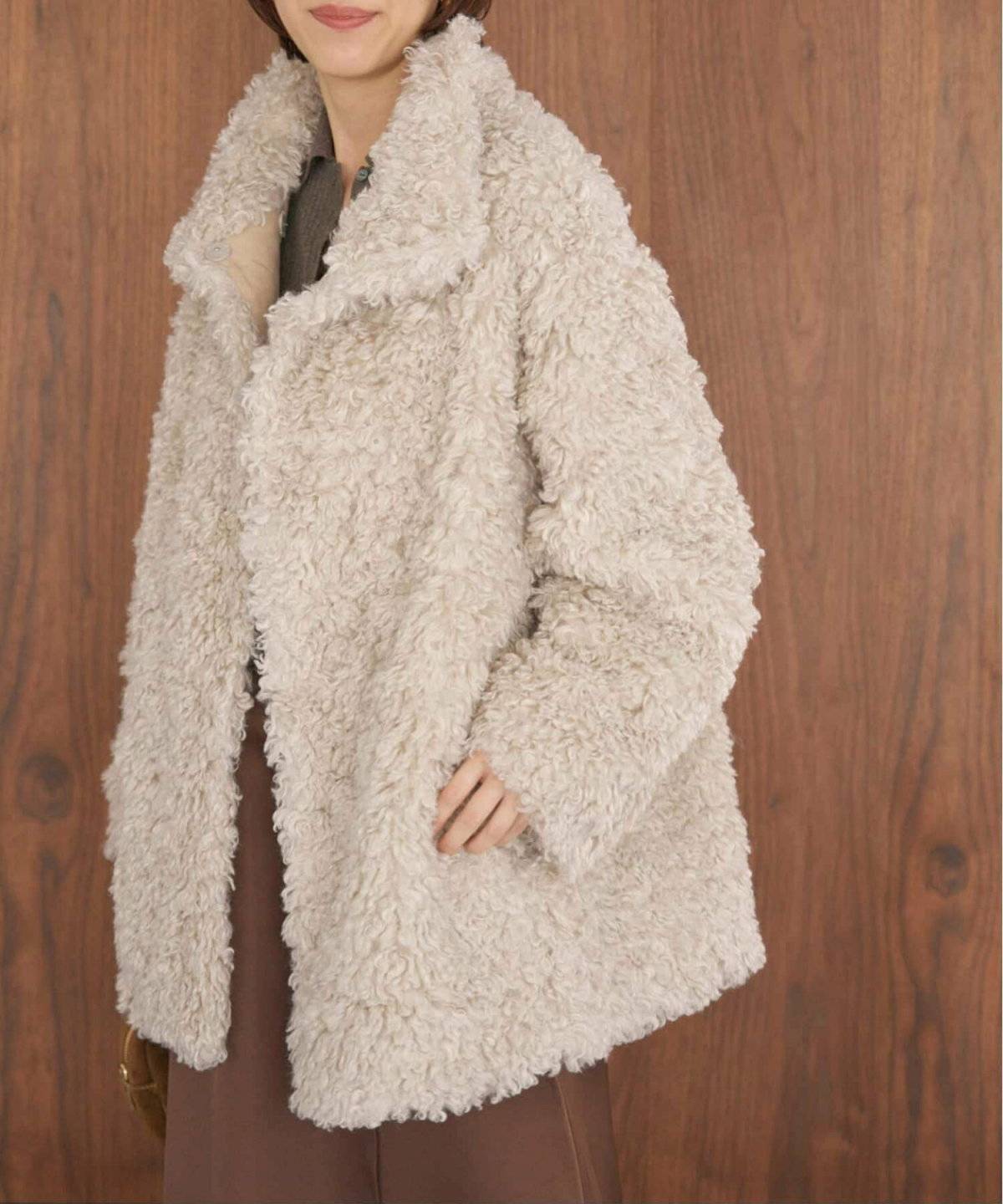 ファーコート×スカートコーデ