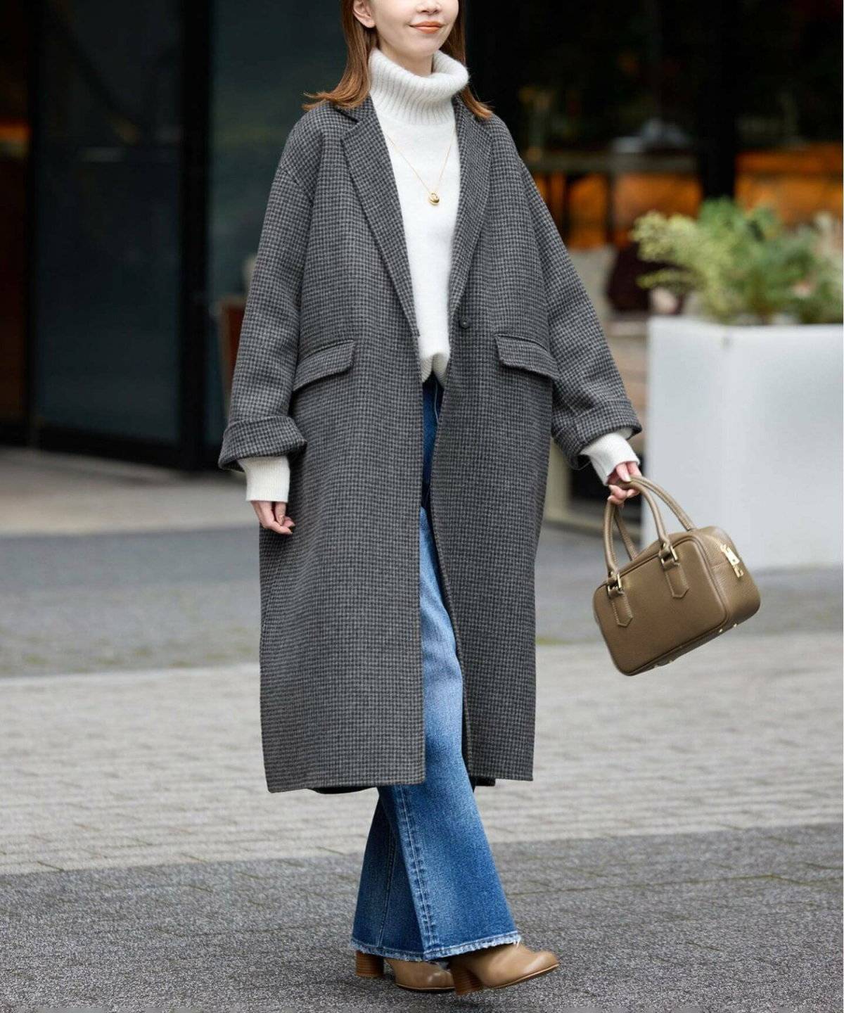 ロングコートコーデ