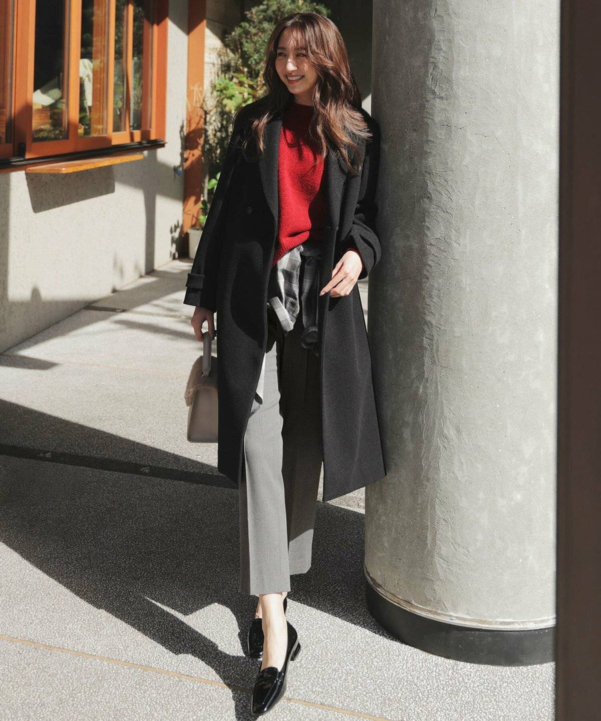 ロングコートコーデ