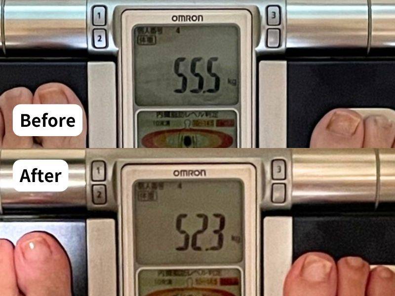 4MOONダイエット(1ヶ月ウェルネスチャレンジ)体重