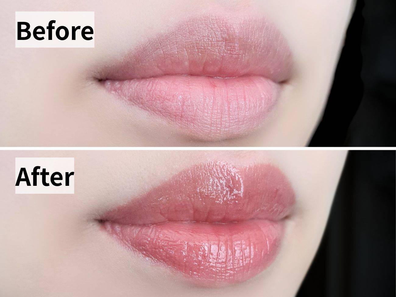 KATE(ケイト) リップモンスター クリスタルポッド CP01 クリスタルの予言のビフォーアフター比較画像