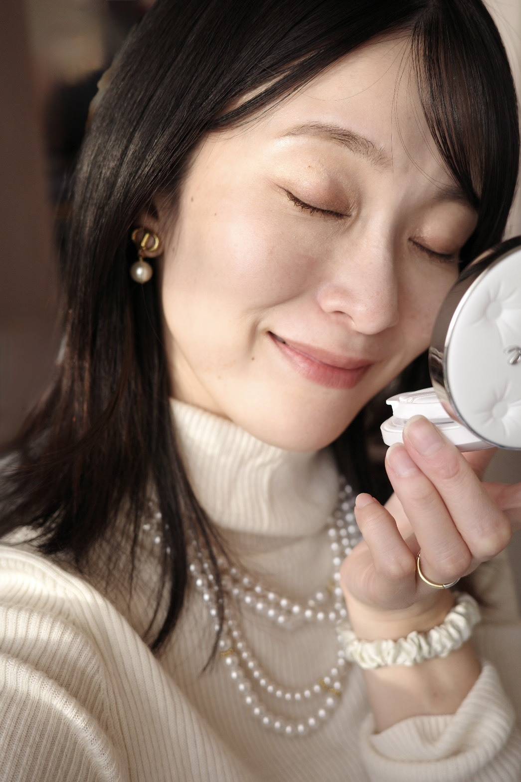 ＆be メイクアップスポンジでメイク