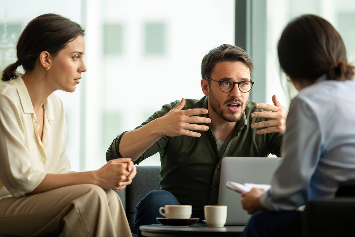 カウンセリングを受けているカップル