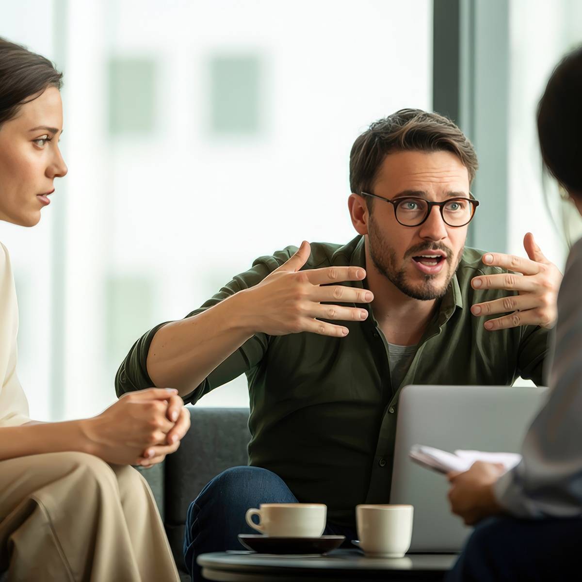 カウンセリングを受けているカップル