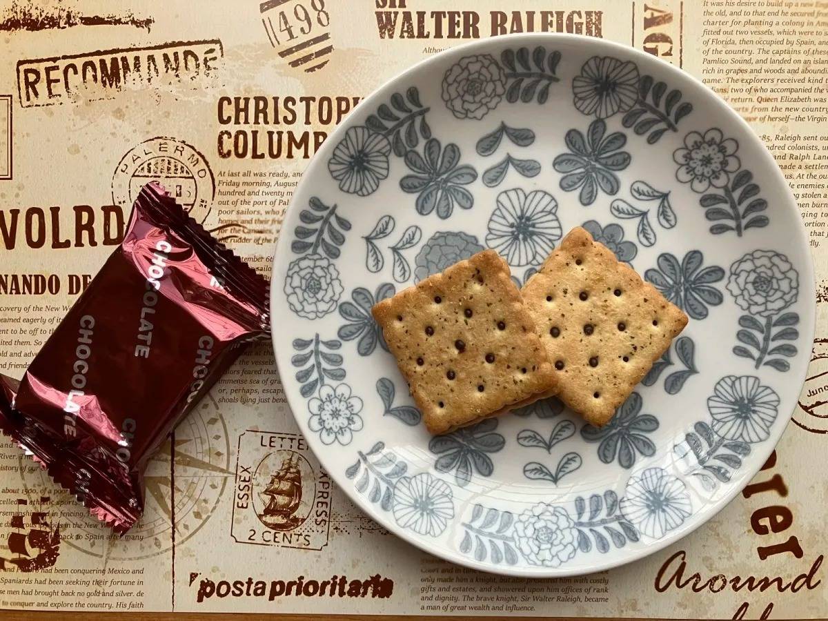 DAISO(ダイソー)：エヌエス チョコクリームサンドクラッカー 10個