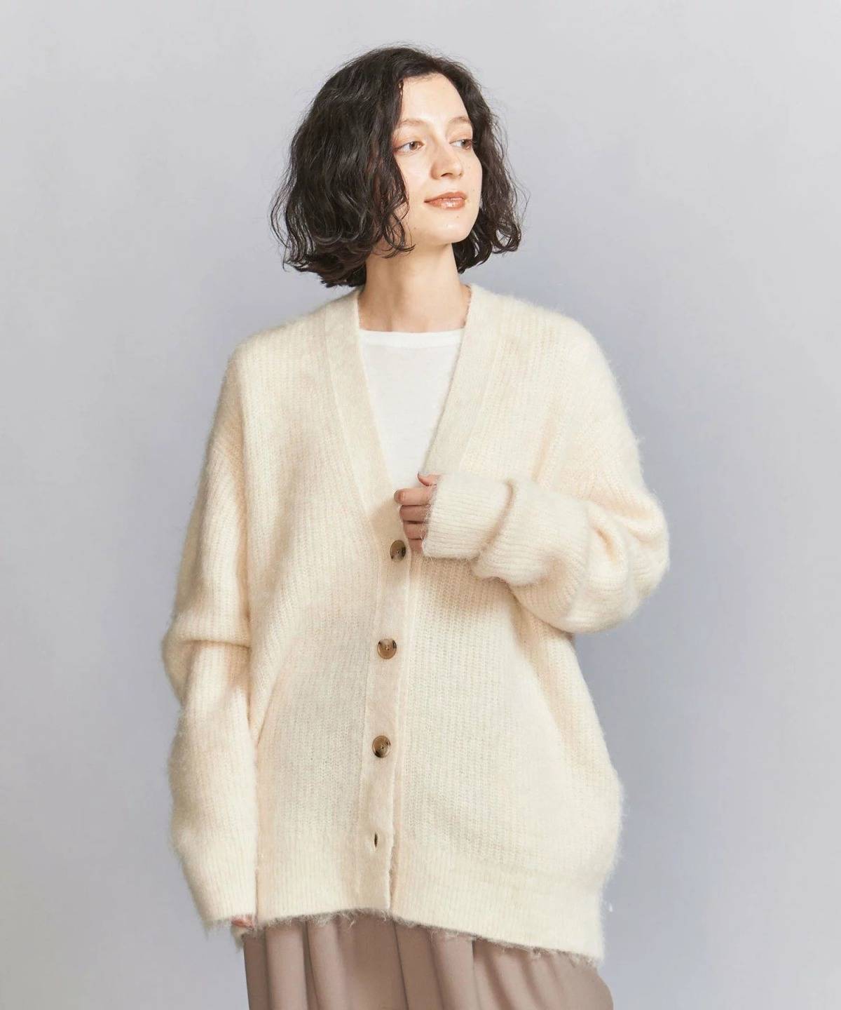 UNITED ARROWS LTD. OUTLET Vネック シャギーニット カーディガン