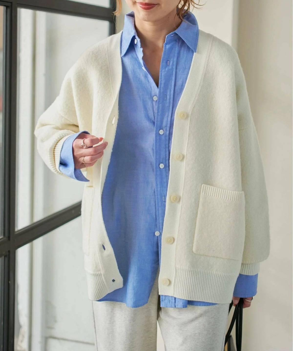 Spick & Span ブークレダブルフェイスカーディガン