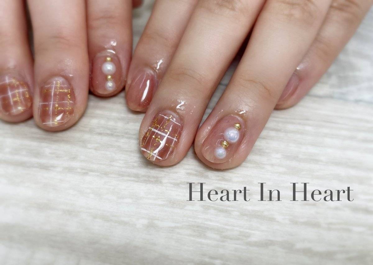 オレンジベージュネイル