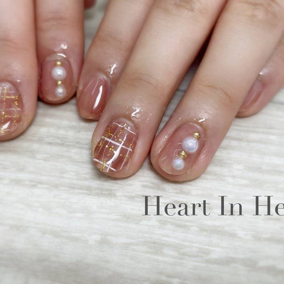 オレンジベージュネイル