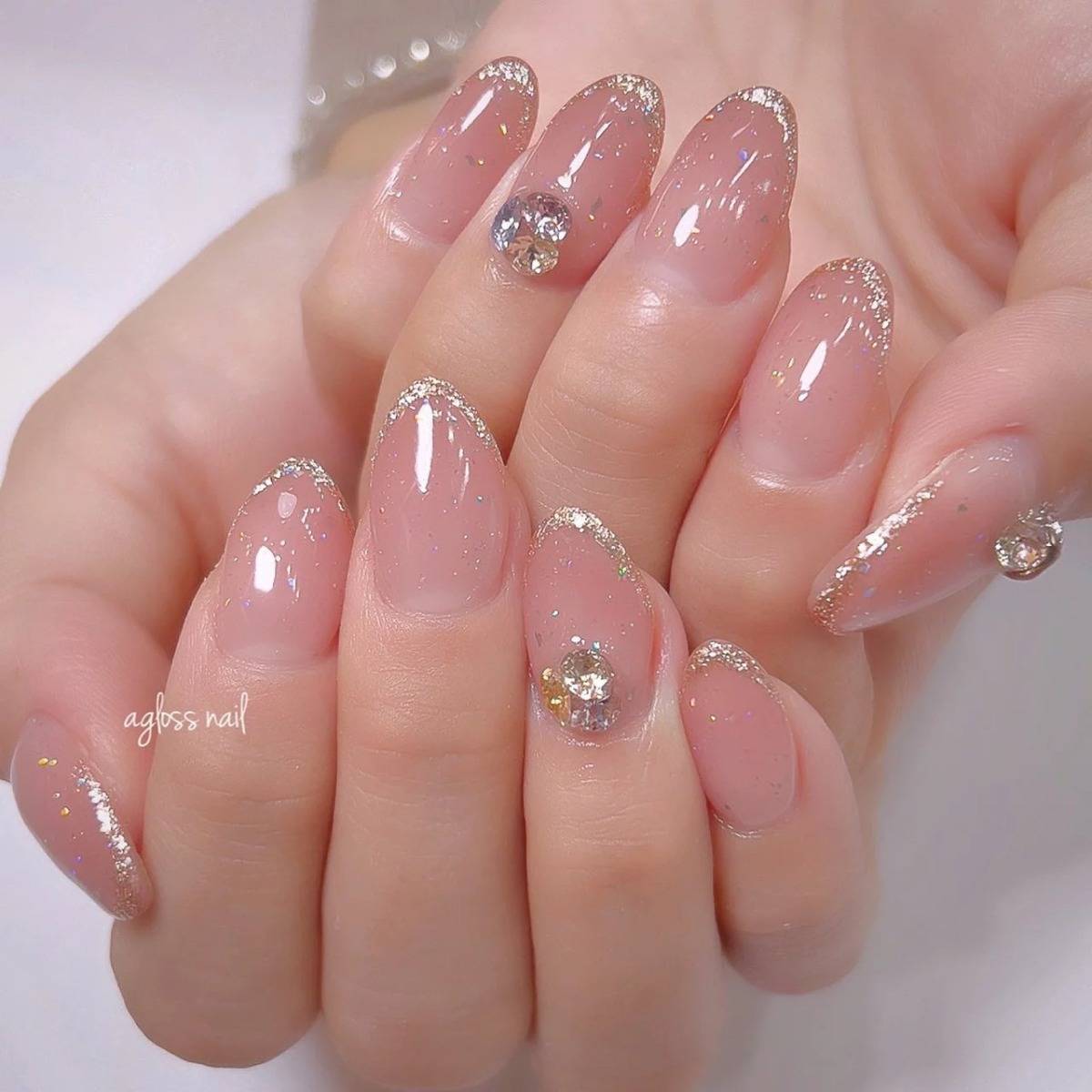 ラメフレンチネイル